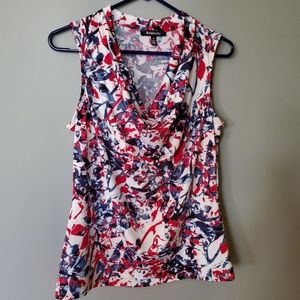 Sleeveless Cowl Neck Knit Top, Multi Colored